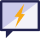 Highly responsive badge is of a text bubble with a yellow lightning bolt