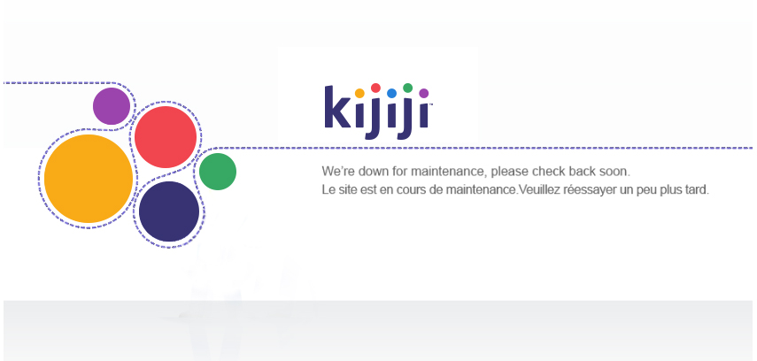Image of Kijiji site maintenance page
