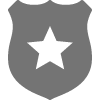 An icon of a law enforcement badge with a star